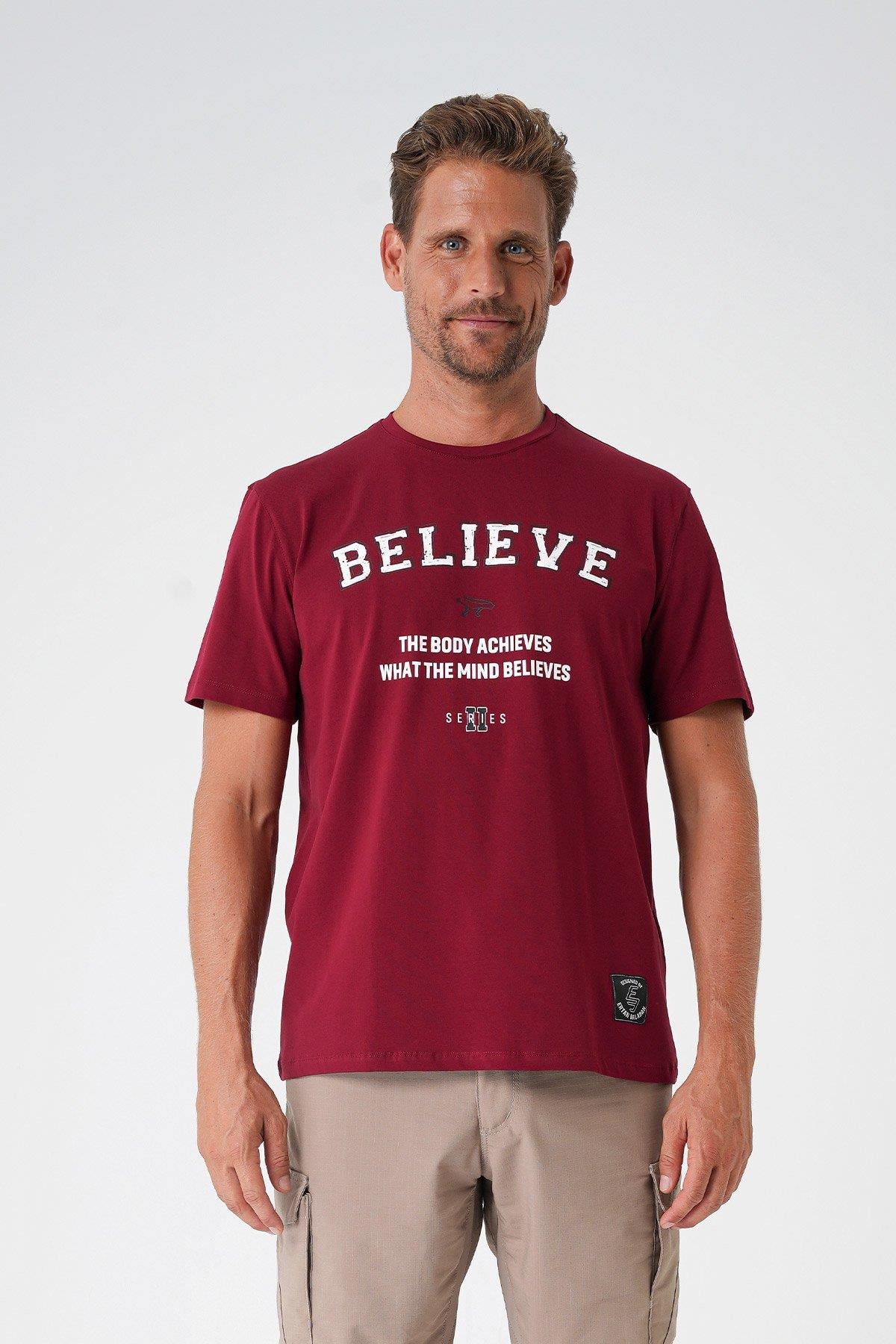 Believe T-Shirt By Ertan Balaban - BORDO