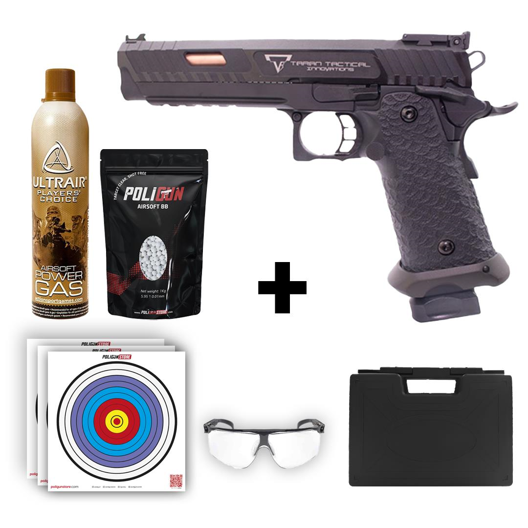 EMG / Taran Tactical Innovations™ 2011 Combat Master + Green Gas + 0.20gr BB + Taşıma Çantası + Balistik Gözlük