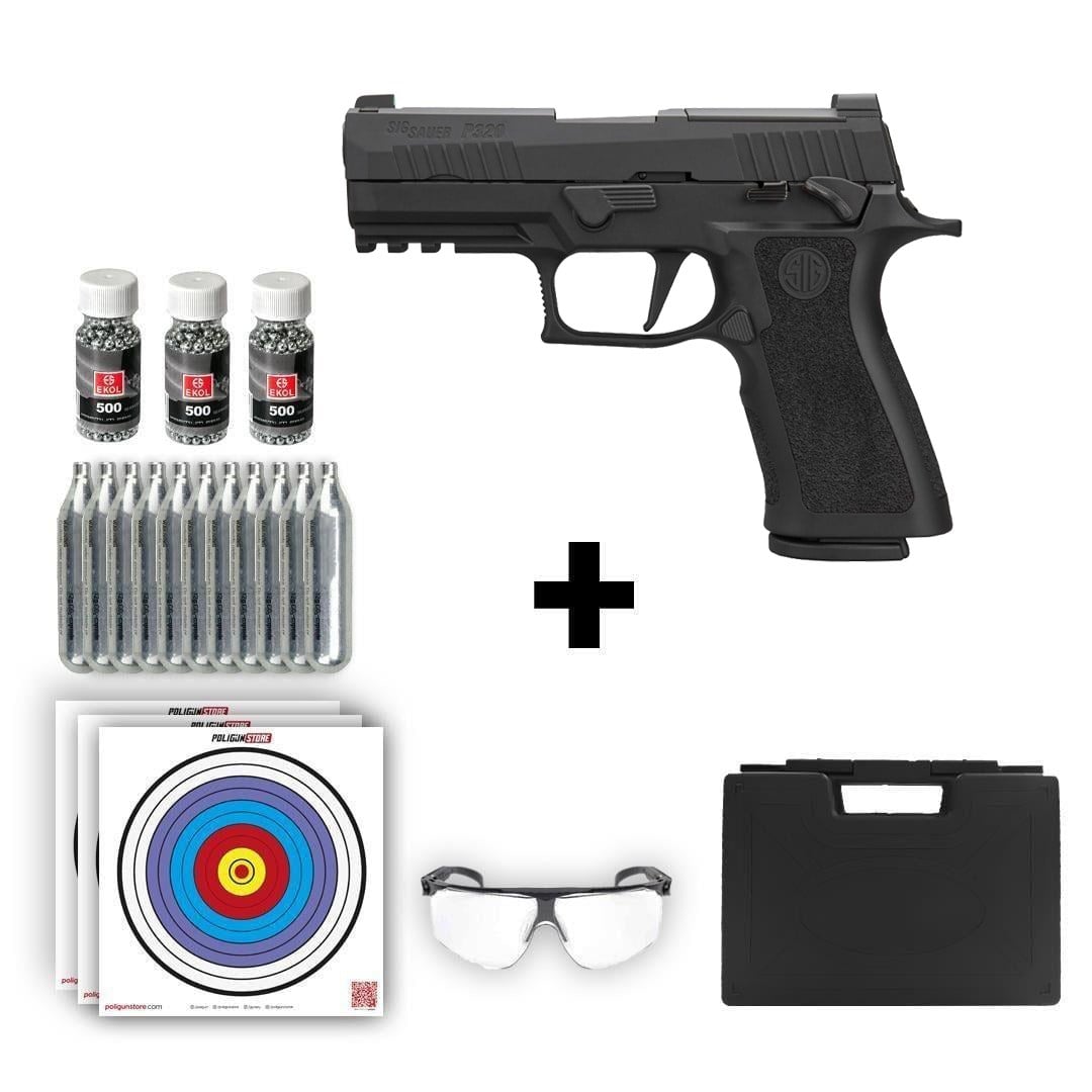 Sig Sauer P320 XCarry Blowback 4.5mm Havalı Tabanca + 10 Adet Co2 + 3 Adet 4.5mm BB + Taşıma Çantası + Balistik Gözlük