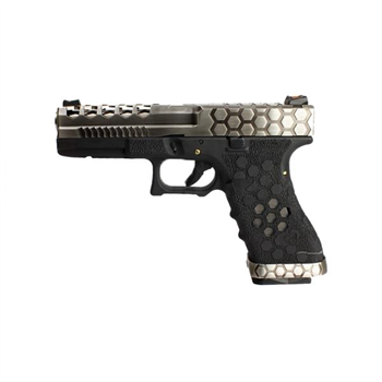 AW Custom Glock 17 HEX-CUT Gümüş Airsoft Tabanca