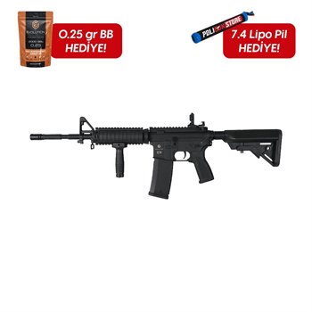 Evolution M4 Recon Superlite SOPMOD Siyah Carbontech Airsoft Tüfeği + 7.4v LiPo Pil