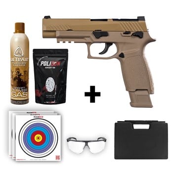 We F17 Tan Airsoft Tabanca + Green Gas + 0.20gr BB + Taşıma Çantası + Balistik Gözlük