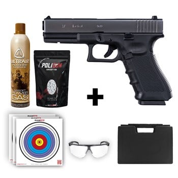 We Glock 17 Gen4 Silver Airsoft Tabanca + Green Gas + 0.20gr BB + Taşıma Çantası + Balistik Gözlük