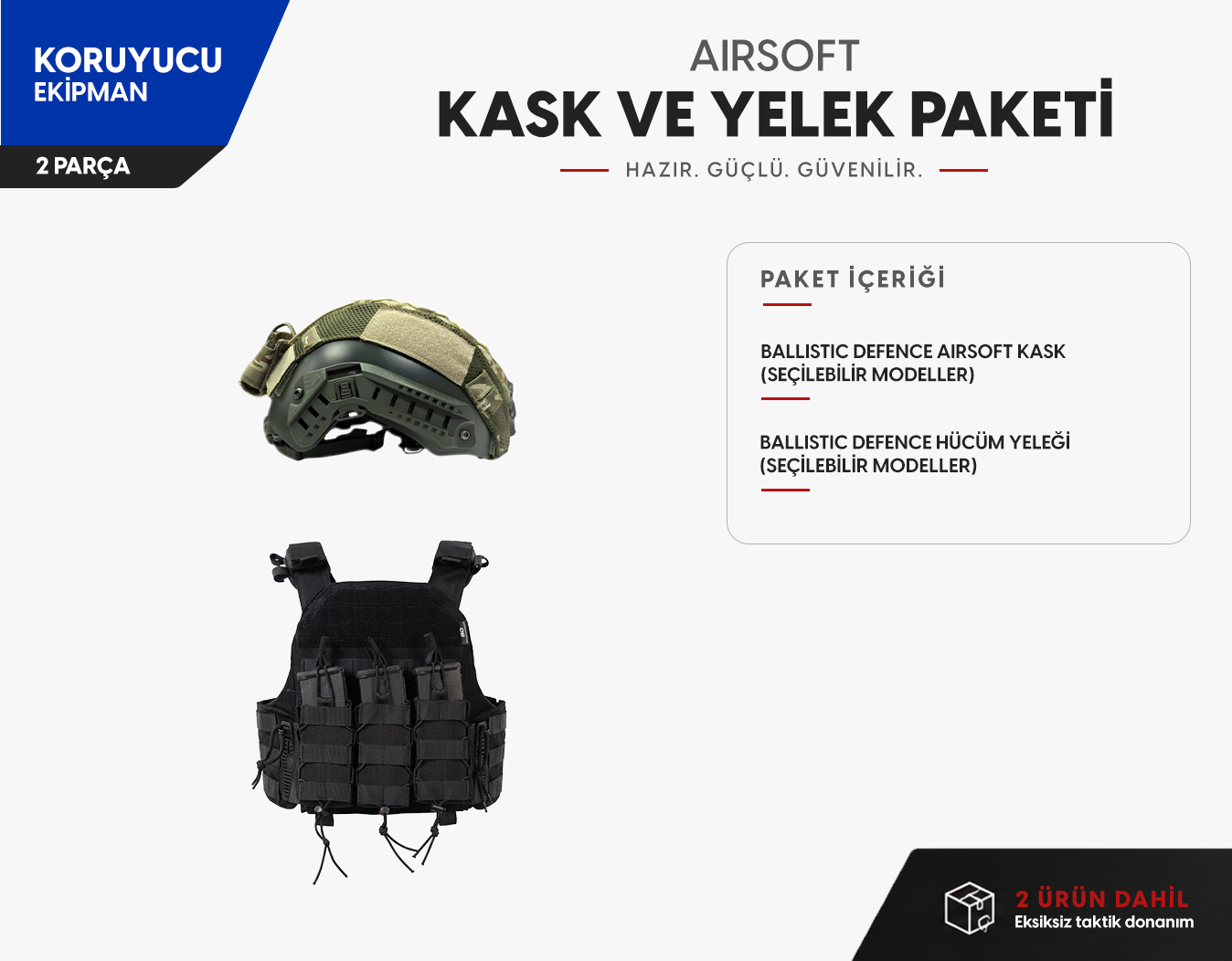 Airsoft Kask ve Yelek Paket