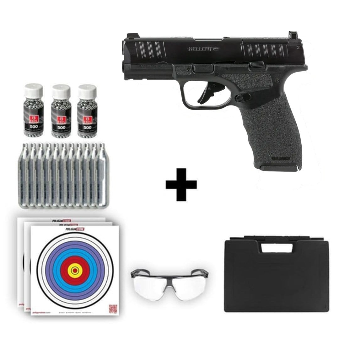 ASG Springfield Armory Hellcat Pro 4.50mm Havalı Tabanca + 10 Adet Co2 + 3 Adet 4.5mm BB + Taşıma Çantası + Balistik Gözlük