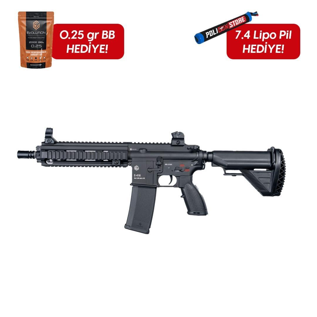 Evolution E-416 CQB Airsoft Tüfeği + 7.4v LiPo Pil