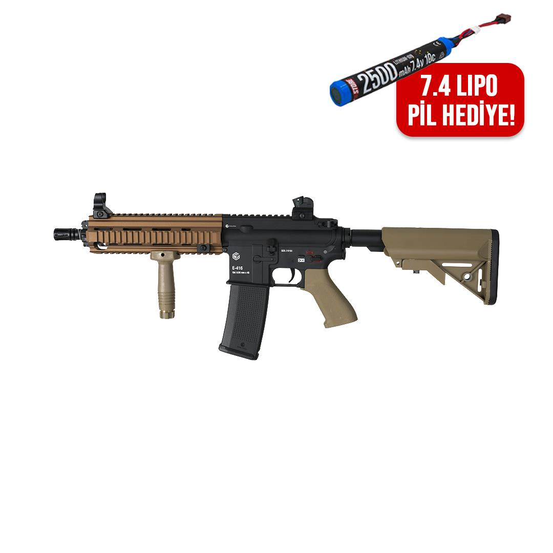 Evolution E-416 DEVGRU ETS BR Airsoft Tüfeği + 7.4v LiPo Pil