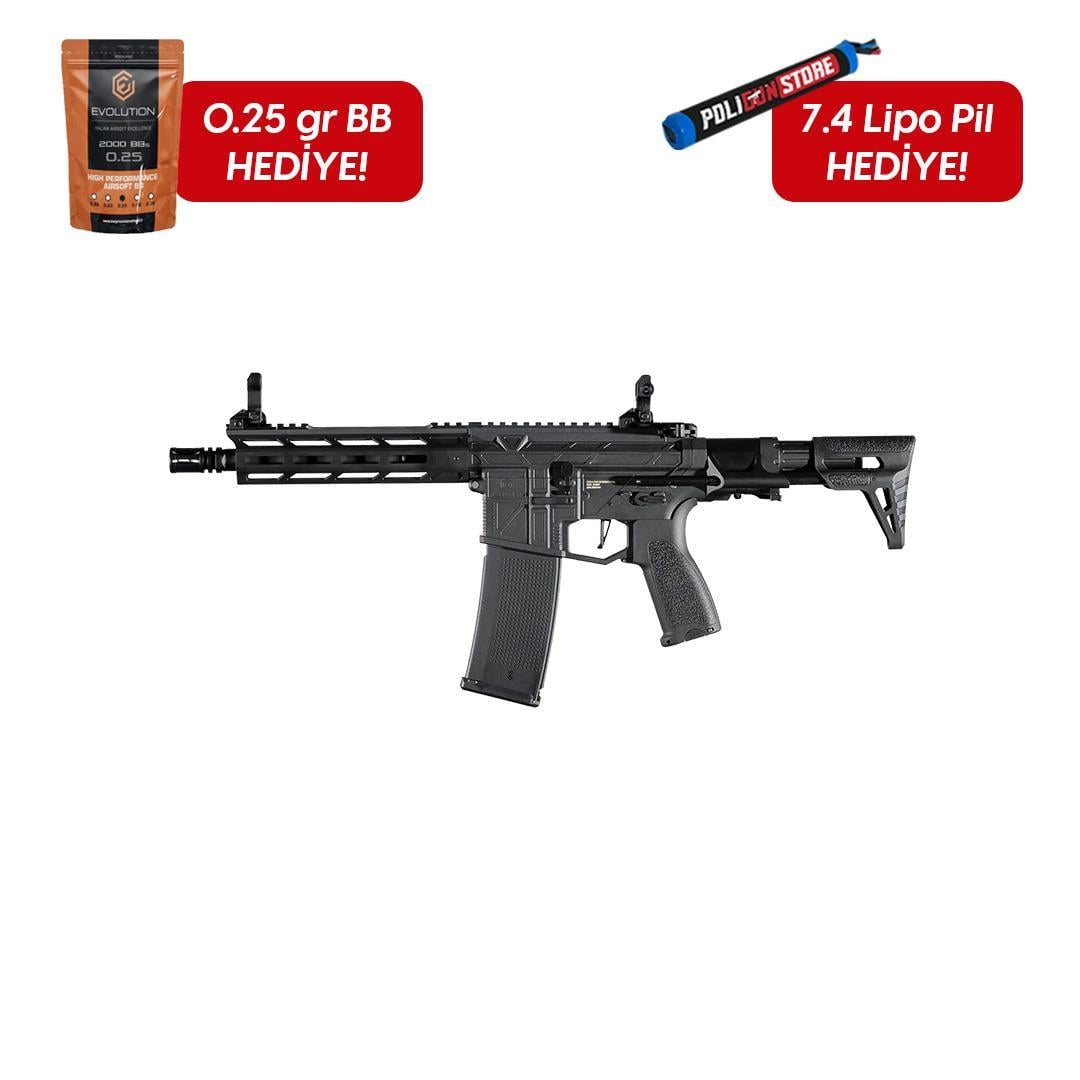 Evolution Ghost S EMR PDW Carbontech ETS Airsoft Tüfeği + 7.4v LiPo Pil