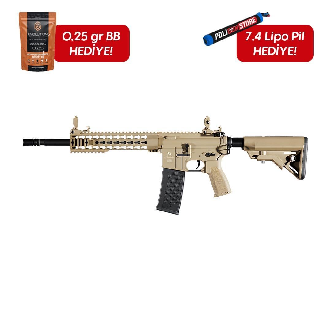 Evolution Recon Superlite Carbontech Tan Airsoft Tüfeği + 7.4v LiPo Pil