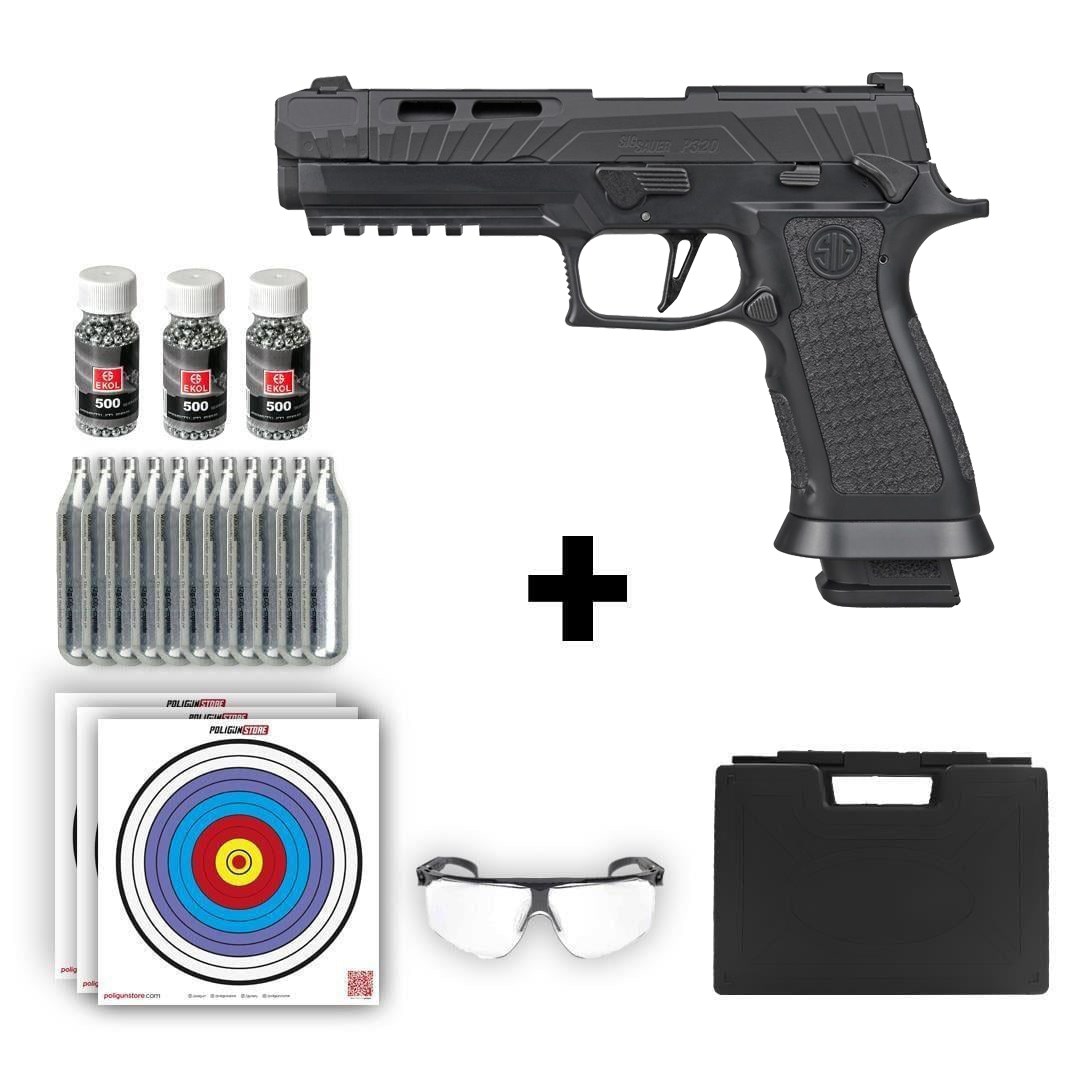 Sig Sauer P320 Spectre Comp 4.5mm Pellet/BB Blowback Havalı Tabanca + 10 Adet Co2 + 3 Adet 4.5mm BB + Taşıma Çantası + Balistik Gözlük