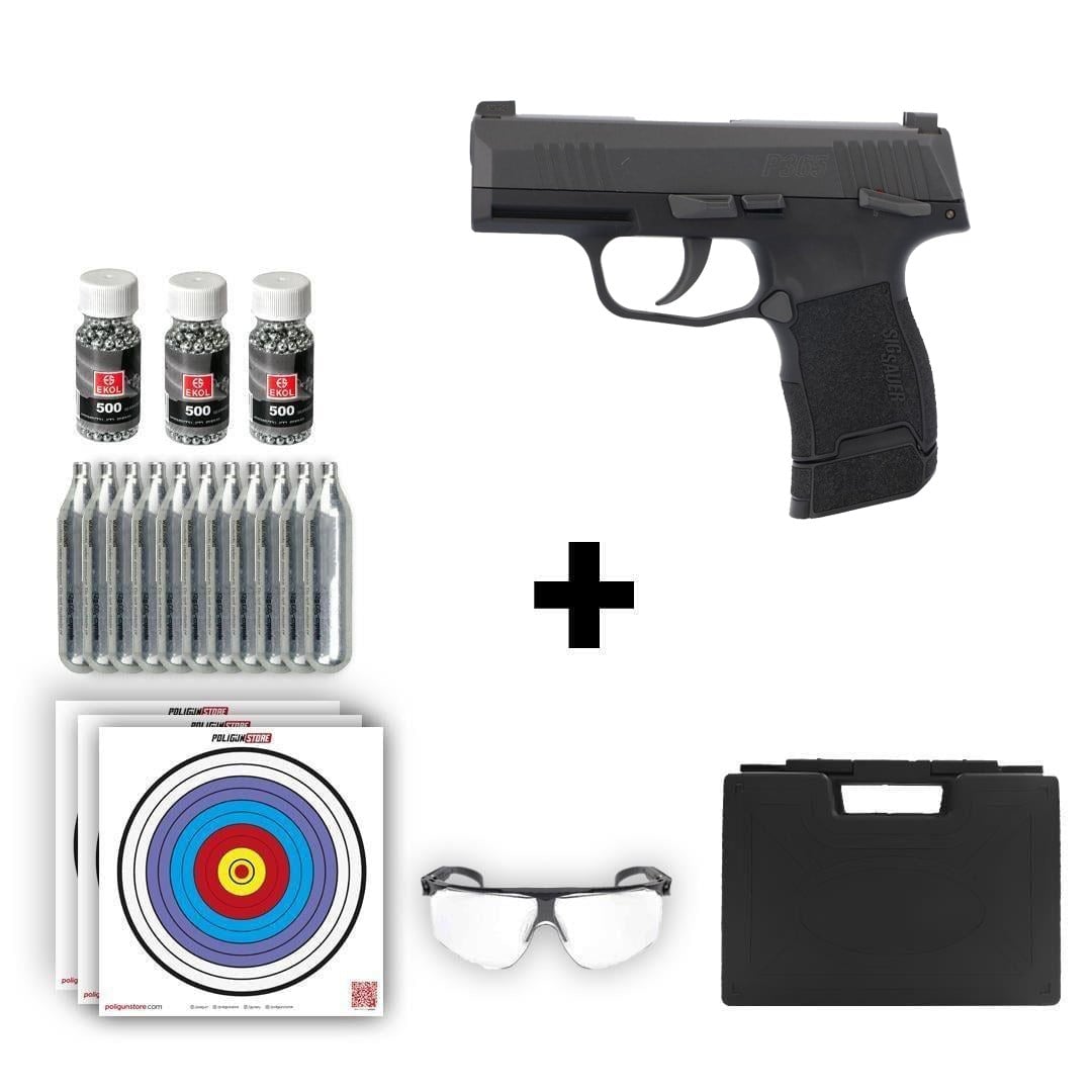 Sig Sauer P365 Blowback 4.5mm Havalı Tabanca + 10 Adet Co2 + 3 Adet 4.5mm BB + Taşıma Çantası + Balistik Gözlük