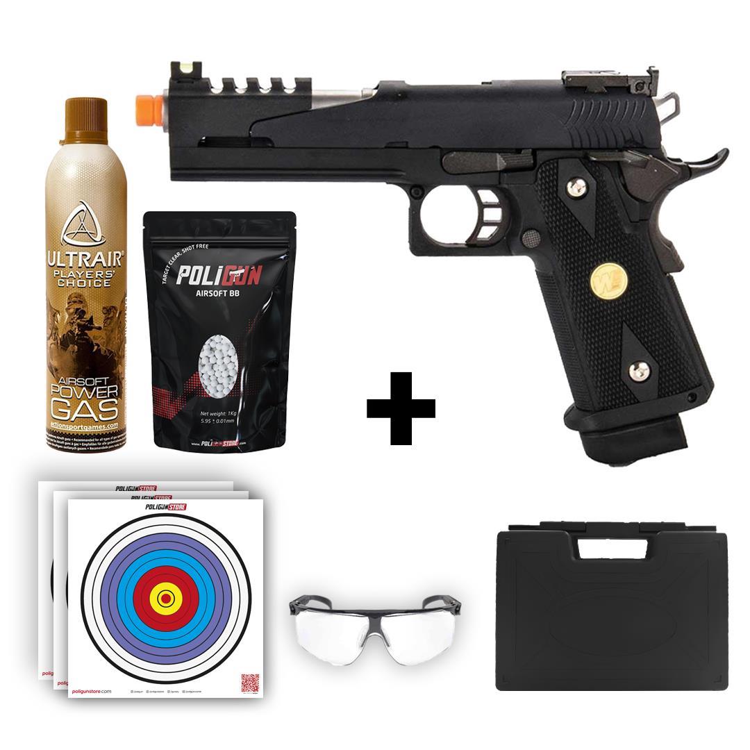 We Black Dragon 5.1 Full Auto + Green Gas + 0.20gr BB + Taşıma Çantası + Balistik Gözlük