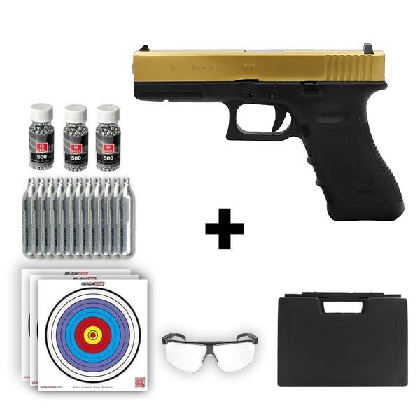 We Glock 17 Gen3 Titanyum 4.50mm + 10 Adet Co2 + 3 Adet 4.5mm BB + Taşıma Çantası + Balistik Gözlük