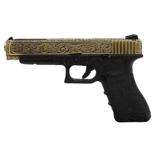 We Glock 34 Ivory Gravürlü Led Kutulu Airsoft Tabanca
