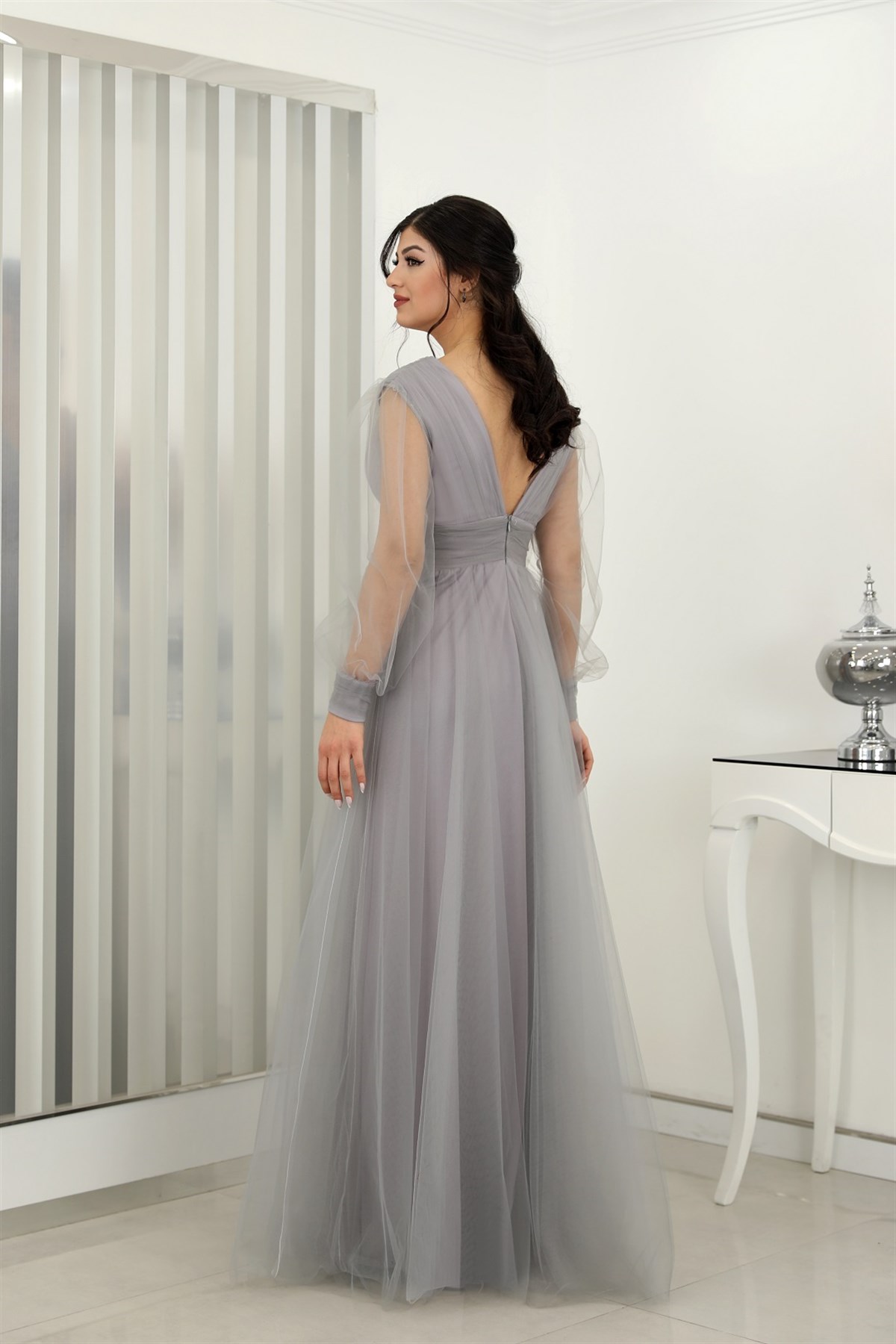 Names ファッション Acka tulle no sleeve one-piece(gray)