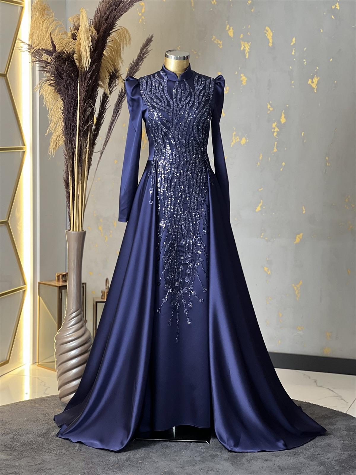 Chiffon Bridesmaid Dresses | Navy blue bridesmaid dresses, Blue wedding  guest dresses, Navy blue gown