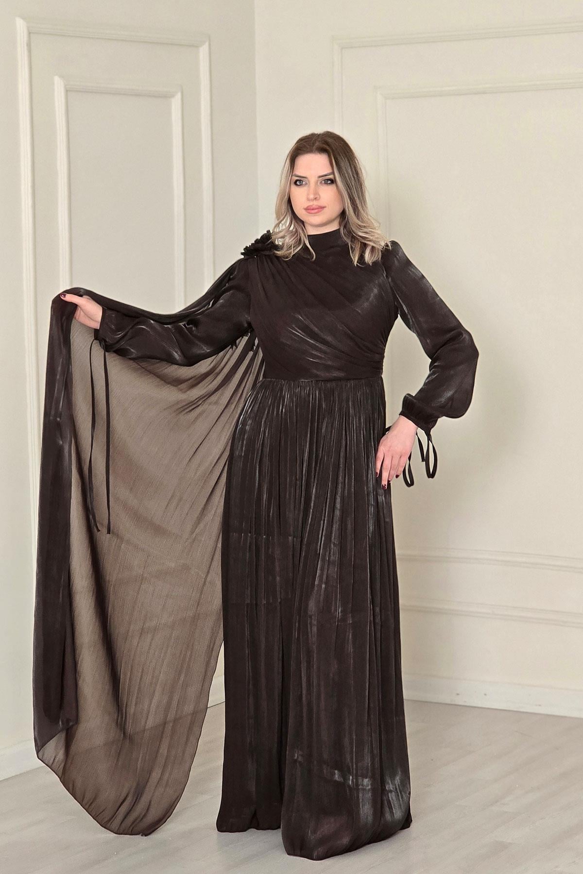Kahverengi Deren Abiye 4579