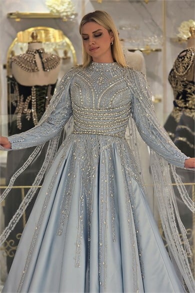 BEBE MAVİSİ Ync Saten Nişanlık 8127
