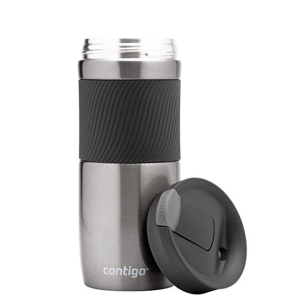 Contigo Byron Vakumlu Termos Matara Tek El Kaldır İç 470ml  2095560 Koyu Gri