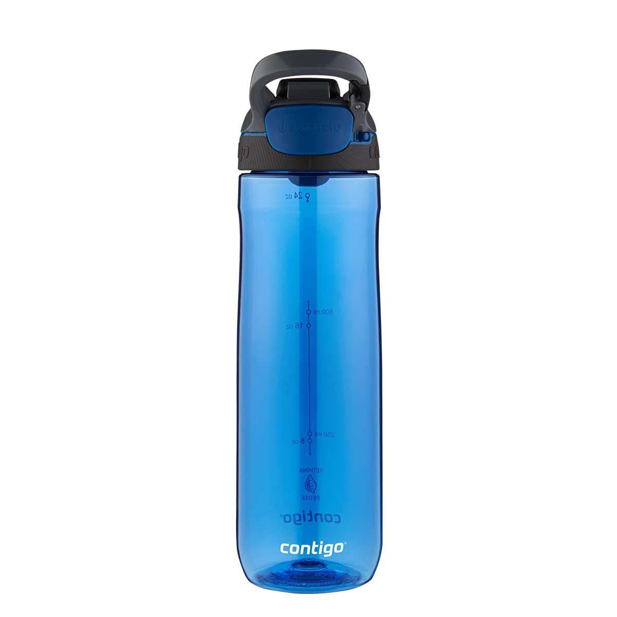 Contigo Cortland Tren Tek El Bas İç Kapaklı Su Matarası 720ml 2191386 Mavi