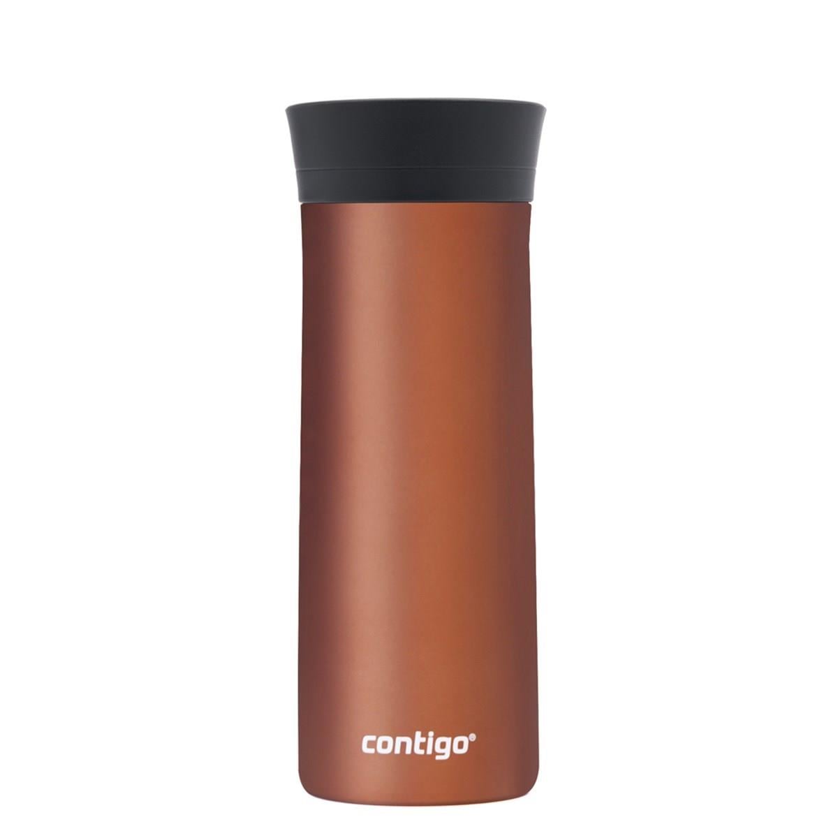 Contigo Pinnacle Vakumlu Termos Matara Tek El Bas İç 420ml  8095411 Kahverengi