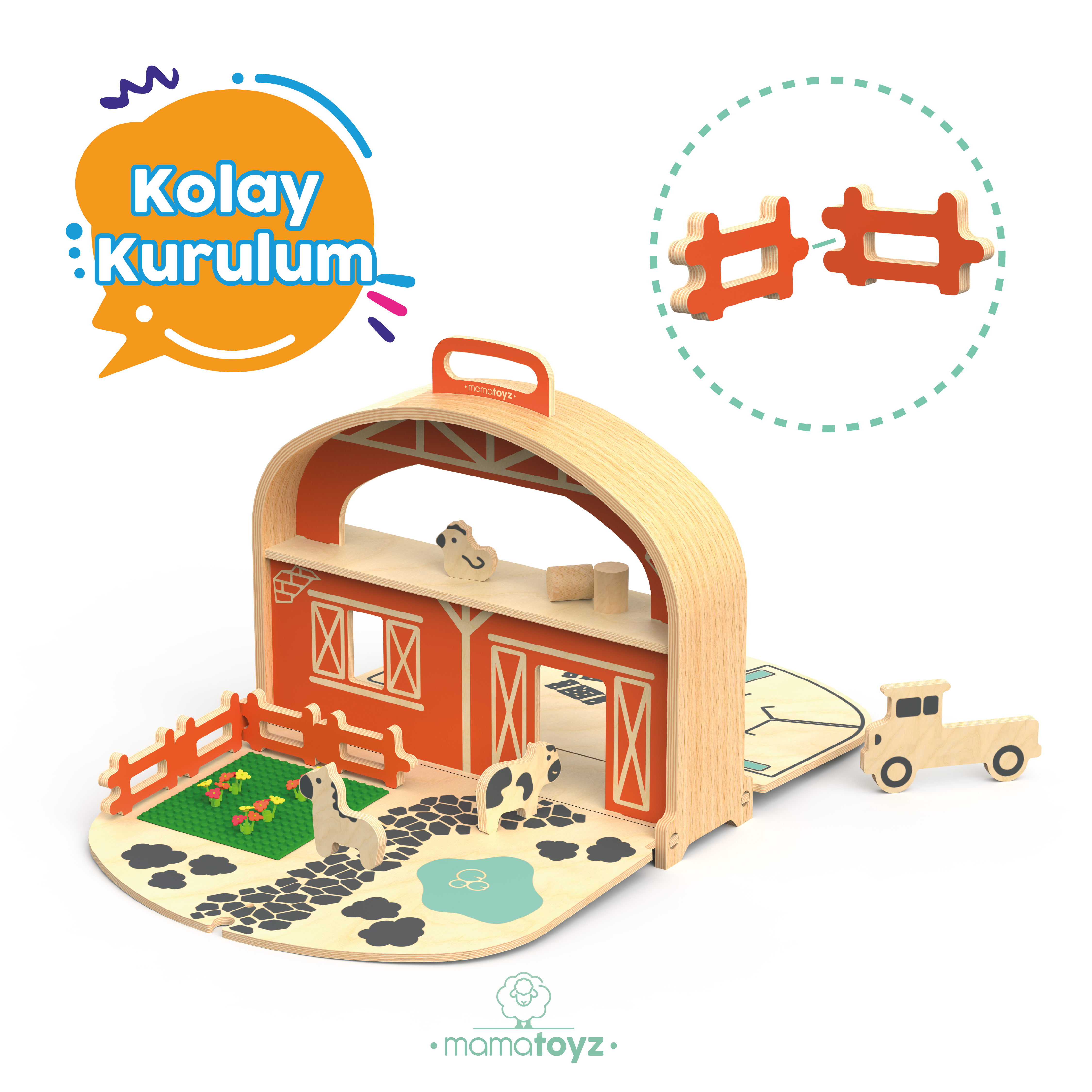 Carry Farm Ahşap Çiftlik Oyun Seti