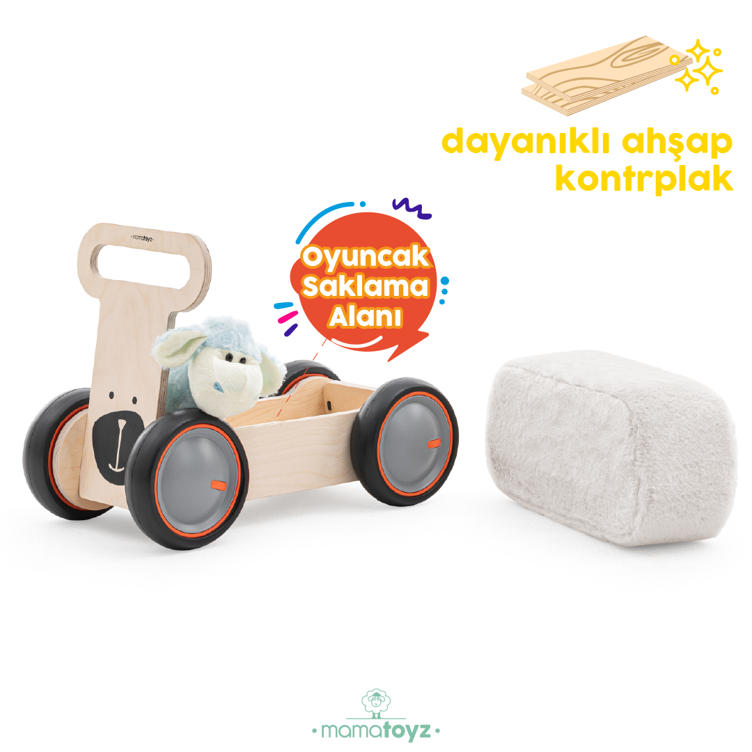 DriveMe Soft Ayı Figürlü - Yürüme Arkadaşı