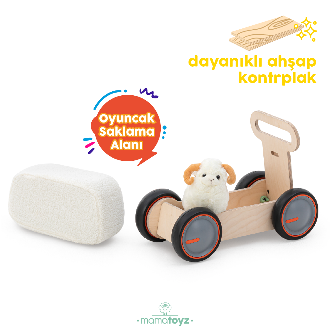DriveMe Soft İnek Figürlü -Yürüteç ve Oyuncak Deposu