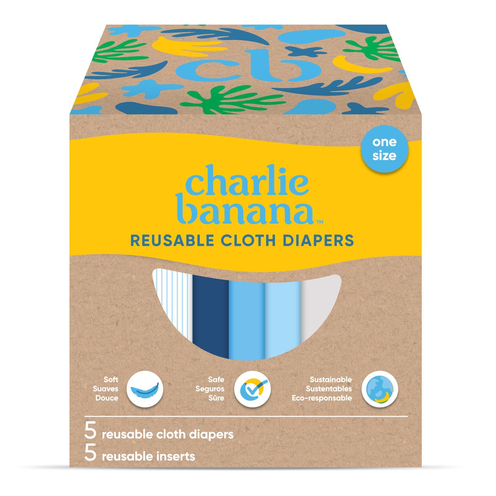 Pastel Blue - Yıkanabilir Bebek Bezi 5li Set