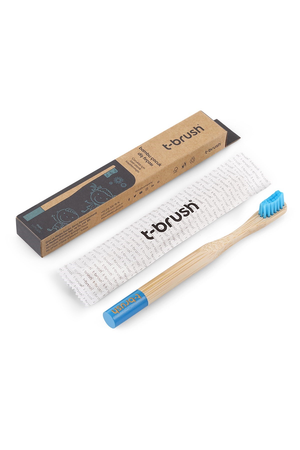 T-Brush Bambu Çocuk Diş Fırçası - Mavi