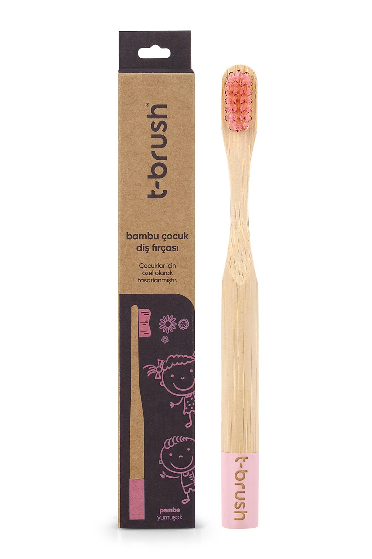 T-Brush Bambu Çocuk Diş Fırçası - Pembe