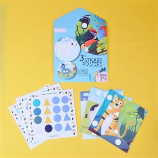 3lü Habitat Sticker Poster - Orman, Kutup ve Çiftlik Arkadaşları
