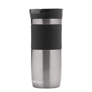Contigo Byron Vakumlu Termos Matara Tek El Kaldır İç 470ml  2095560 Koyu Gri