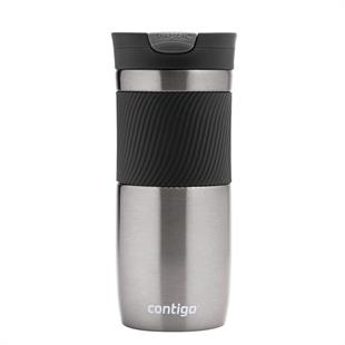 Contigo Byron Vakumlu Termos Matara Tek El Kaldır İç 470ml  2095560 Koyu Gri