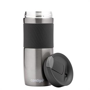 Contigo Byron Vakumlu Termos Matara Tek El Kaldır İç 470ml  2095560 Koyu Gri