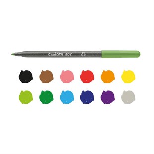 Carioca Eco Family Joy Süper Yıkanabilir Keçeli Boya Kalemi 12li