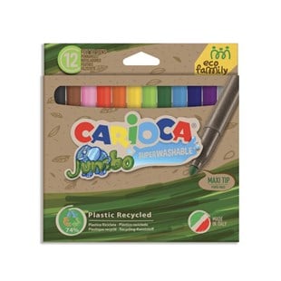 Carioca Eco Family Jumbo Süper Yıkanabilir Keçeli Boya Kalemi 12li