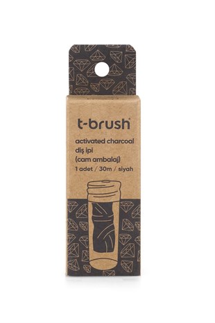 T-Brush Activated Charcoal Cam Şişe Diş İpi