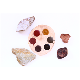 Taş Pigmentler Ağaç Dilimi Suluboya Seti