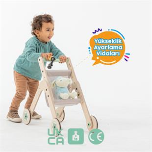 Trio Stroller İlk Adım Yürüteç ve Oyuncak Bebek Arabası