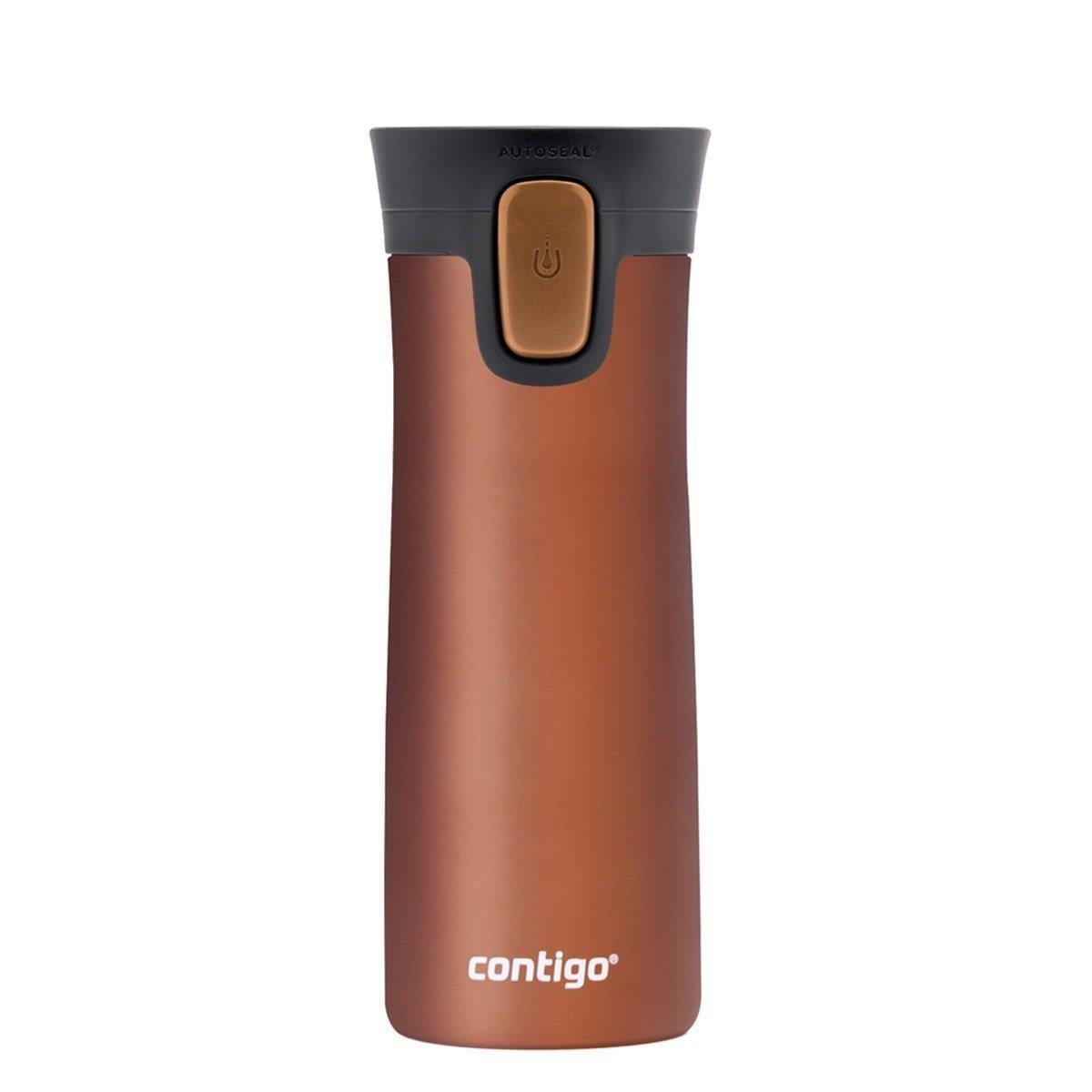 Contigo Pinnacle Vakumlu Termos Matara Tek El Bas İç 420ml  8095411 Kahverengi