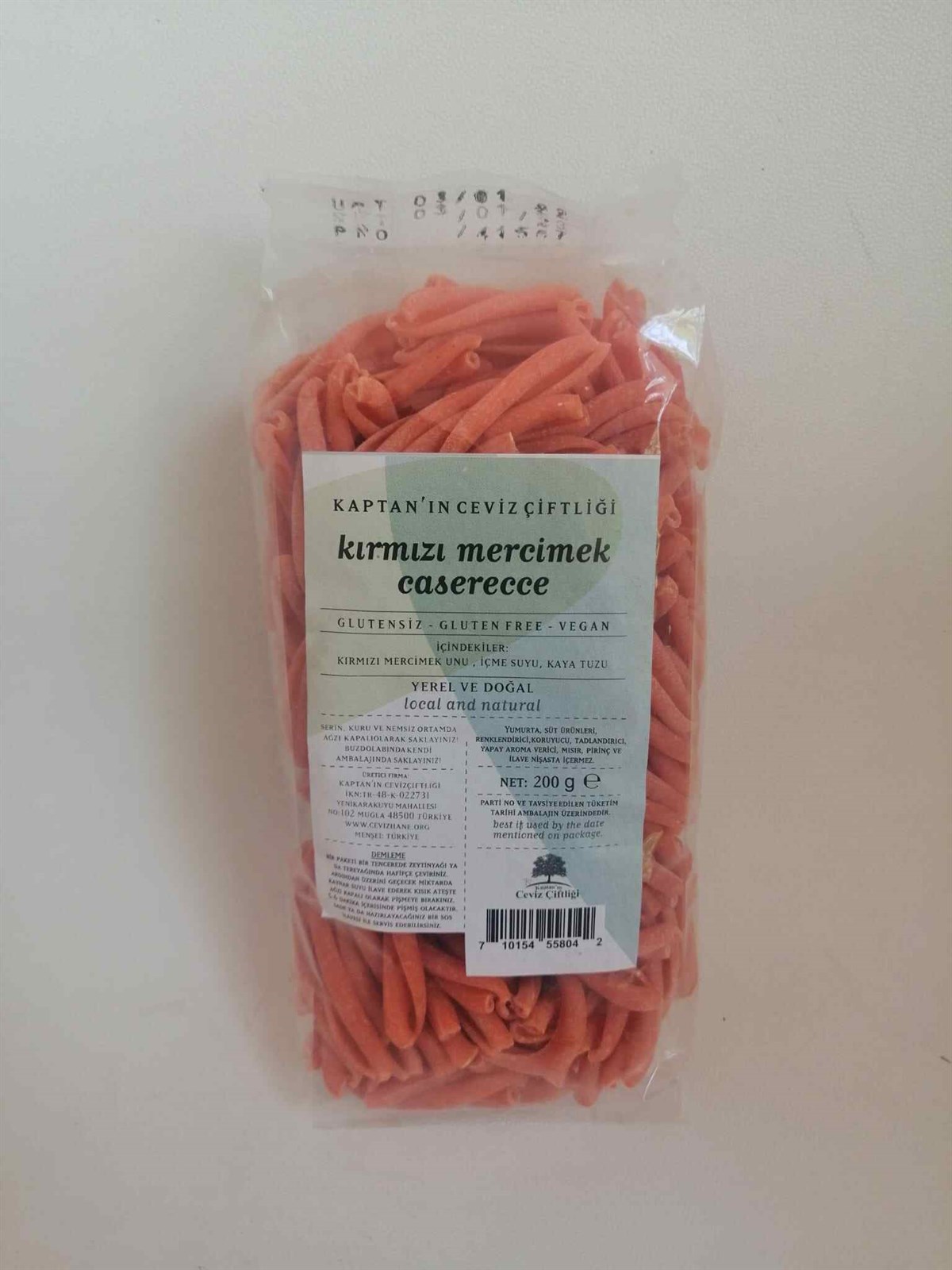Kırmızı Mercimek Caserecce 200 g