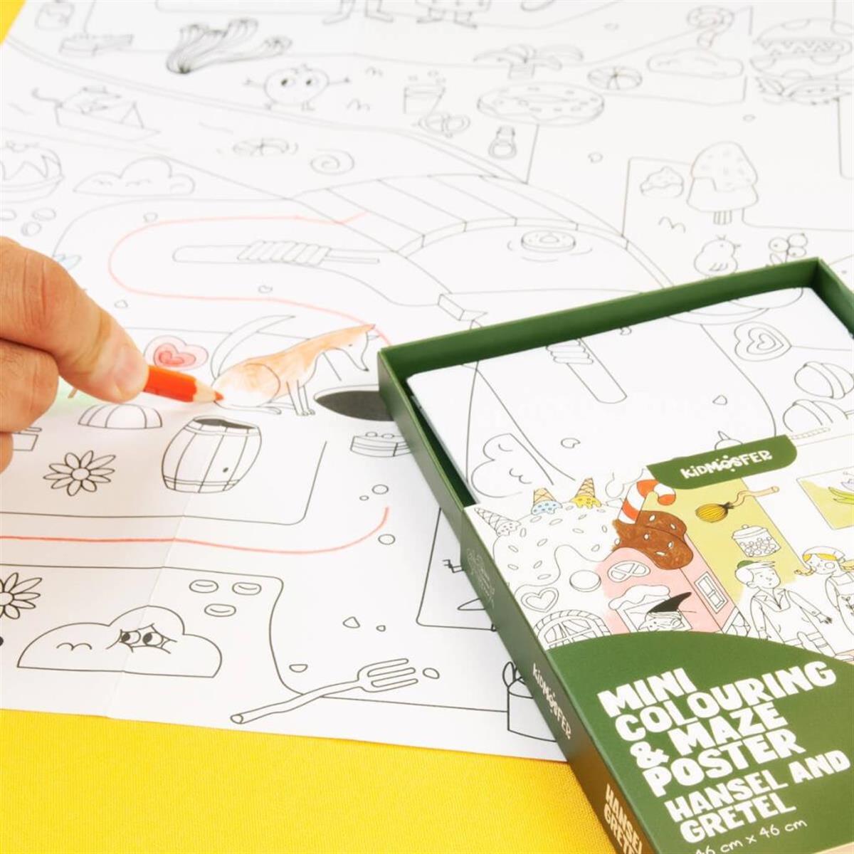 Mini Colouring&Maze Poster Hansel And Gretel