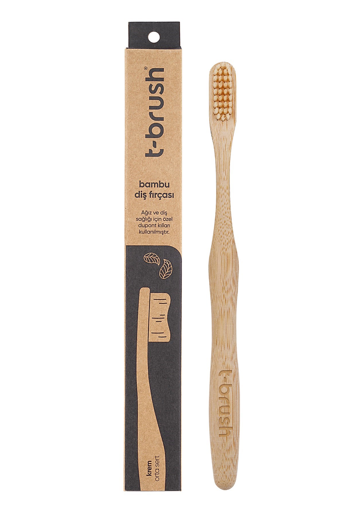T-Brush Bambu Diş Fırçası - Krem Renk