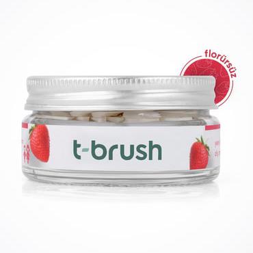 T-Brush Çilek Aromalı Diş Macunu Tableti - Florürsüz