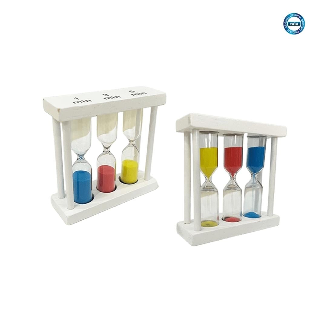 KUM SAATİ 3LÜ TEK RENK BEYAZ D-288