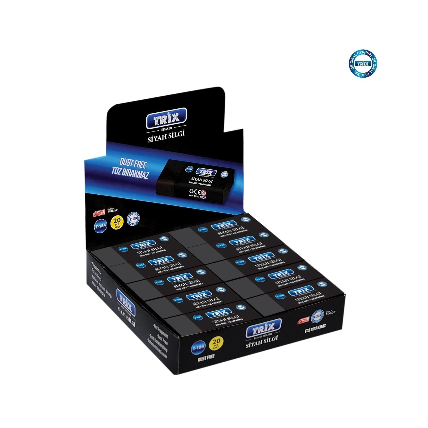 Trix Siyah Silgi 20'li T-184