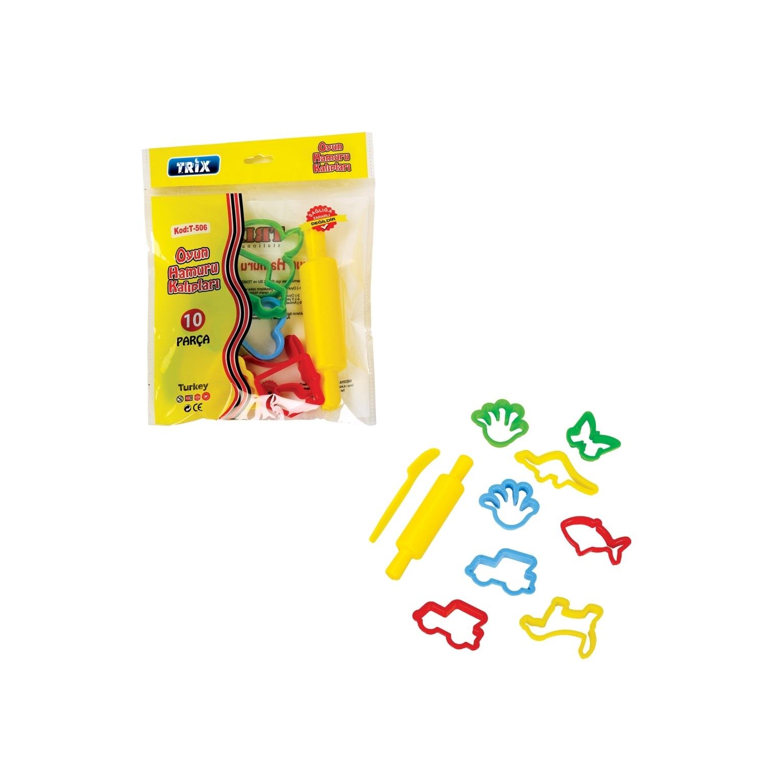 Trix Panda Kids Oyun Hamuru Kalıpları ve Merdane 10'lu