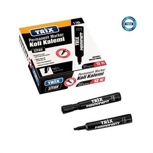 Trix Koli Kalemi -Kesik Uç-Permanent Marker- Siyah T-705