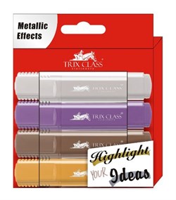 Trix Metalik Fosforlu Kalem 4 Lü